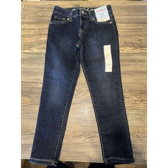 Girls' Mid-Rise Ultimate Stretch Skinny Jeans - Cat & Jack Dark Blue. Size 6. Q - Picture 2 of 5